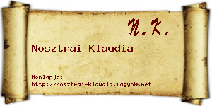 Nosztrai Klaudia névjegykártya